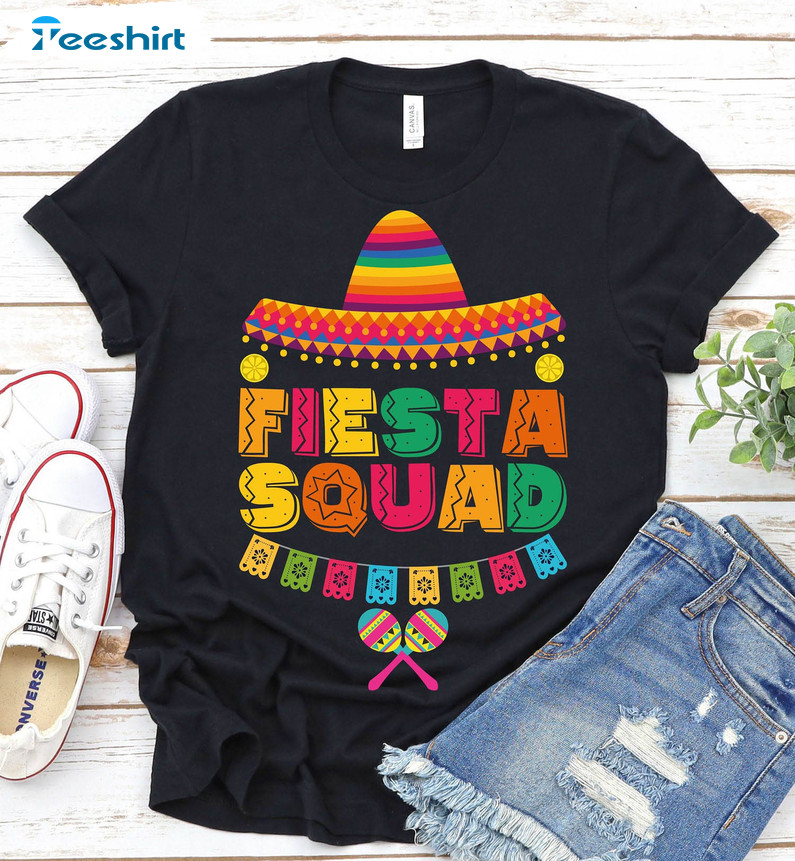 Fiesta Squad Funny Shirt, Mexican Fiesta Bridesmaid Unisex T-shirt Short Sleeve