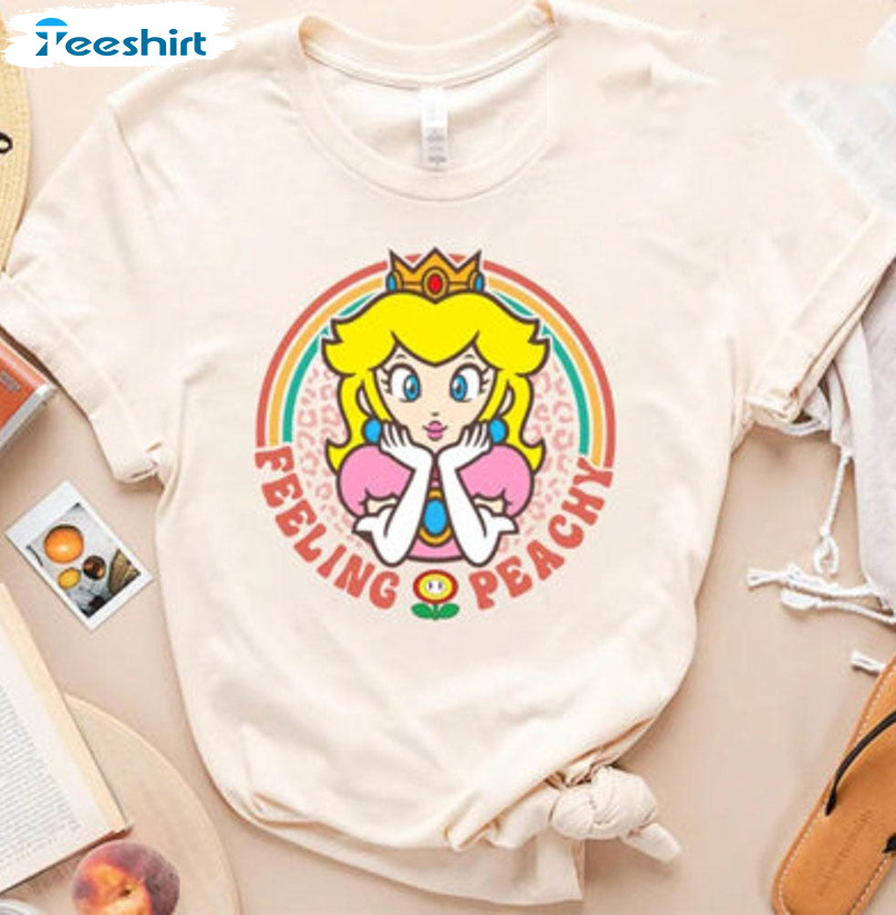 Retro Princess Peach Mario Shirt, Feeling Peachy Short Sleeve Unisex T-shirt