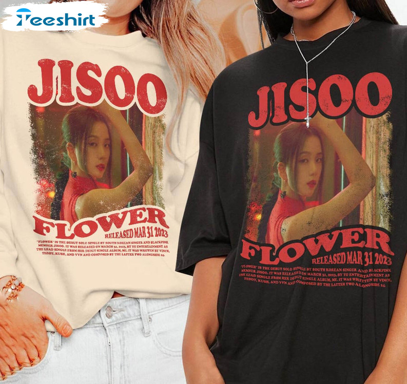 Jisoo Flower Shirt, Me Flower Solo V2 Album Long Sleeve Short Sleeve