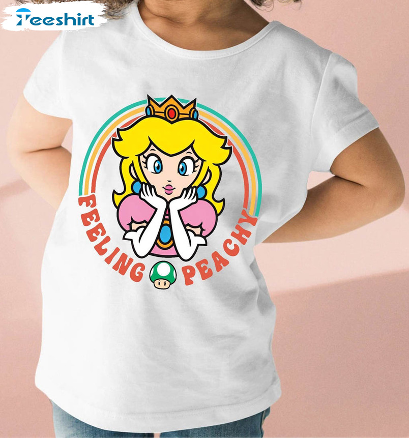 Cute Nintendo Princess Peach Shirt, Feeling Peachy Crewneck Unisex Hoodie
