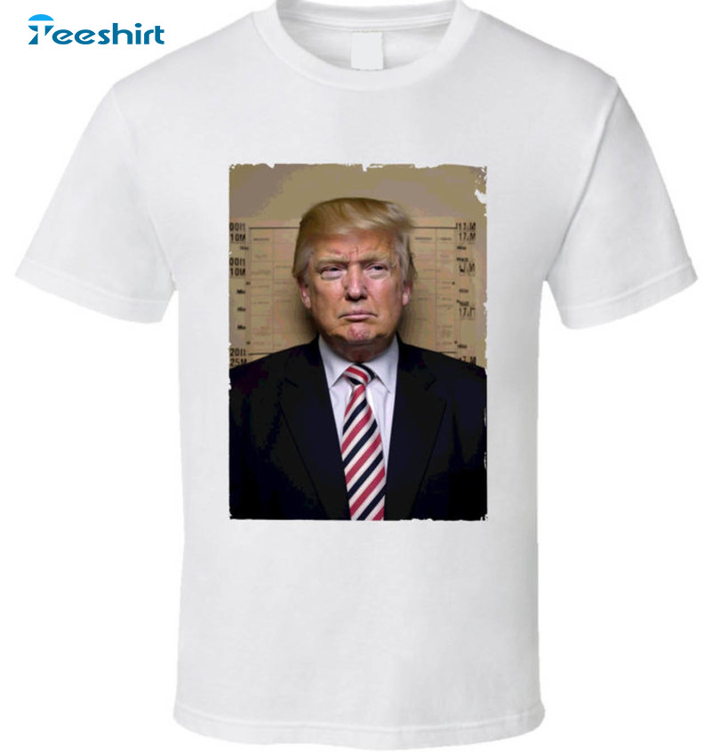 Donald Trump Mugshot Shirt, Trending Long Sleeve Unisex T-shirt