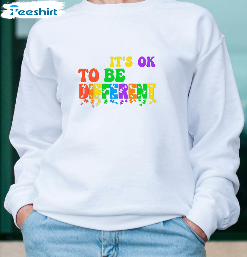 It's Ok To Be Different Autism Awareness Shirt, Vintage Autism Awareness Unisex Hoodie Sweater