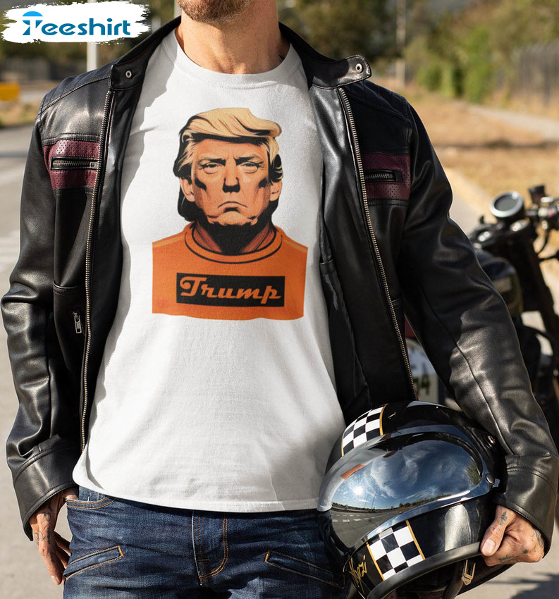 Donald Trump Mugshot Funny Shirt, Trump Orange Tee Tops Crewneck