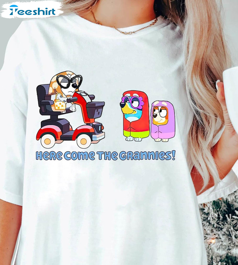 Bluey Granny Mobile Shirt, Here Come The Grannies Unisex T-shirt Short Sleeve