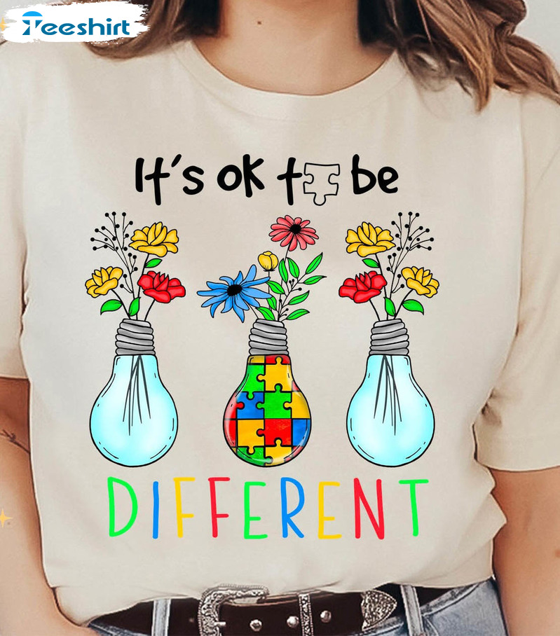 It's Ok To Be Different Autism Awareness Vintage Shirt, Autism Awareness Sweatshirt Short Sleeve