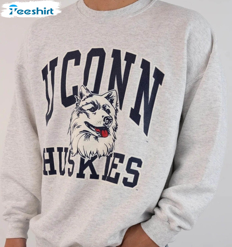 Vintage Uconn Huskies Shirt, Connecticut Huskies Short Sleeve Hoodie