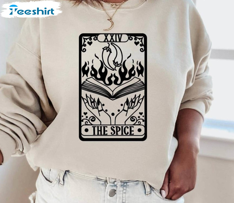 The Spice Tarot Card Shirt, Reading Bibliophile Short Sleeve Sweatshirt