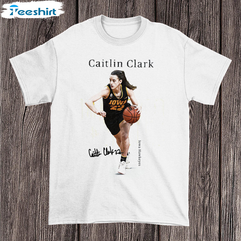 Caitlin Clark Basketball Shirt, Iowa Hawkeyes Unisex Hoodie Short Sleeve