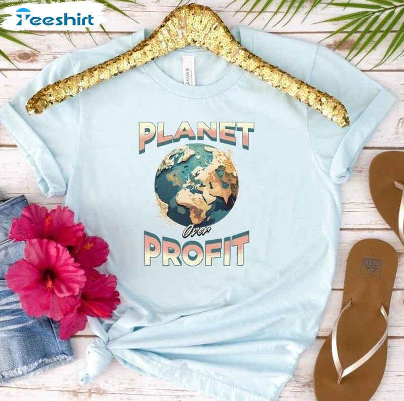 Planet Over Profit Shirt, Environmental Awareness Unisex Hoodie Crewneck