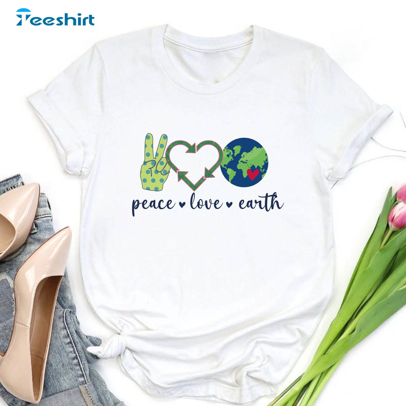 Peace Love Earth Save The Earth Shirt, Nature Lover Long Sleeve Unisex Hoodie