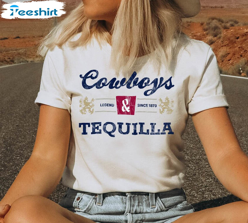 Cowboys And Tequila Beer Shirt, Vintage Budlight Cowboy Unisex Hoodie Crewneck