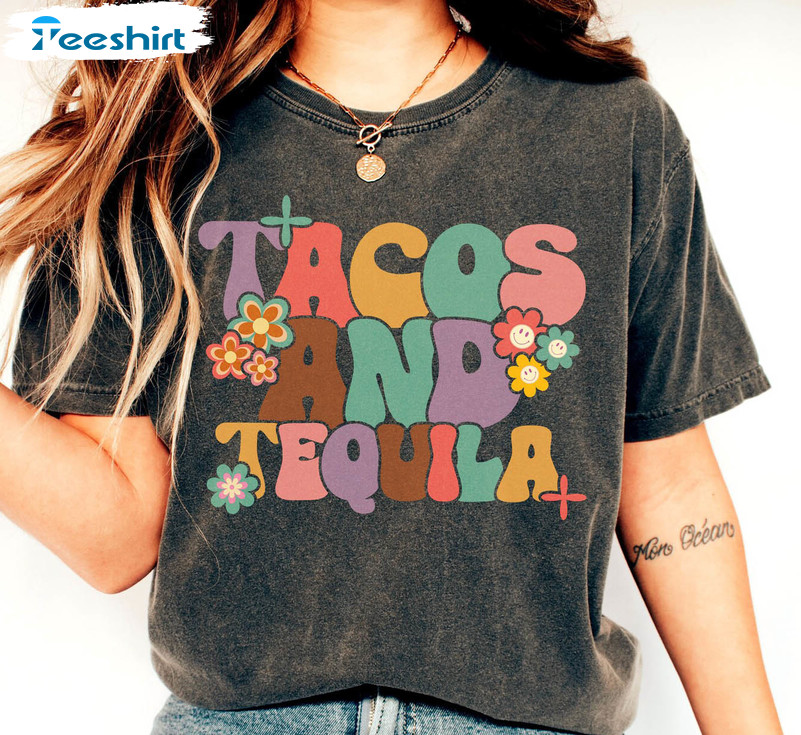 Tacos And Tequila Vintage Shirt, Margarita Drinking Unisex T-shirt Short Sleeve