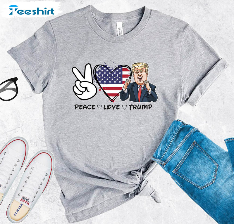 Peace Love Trump 2024 Shirt, Support Trump Long Sleeve Tee Tops