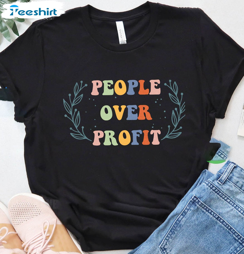 People Over Profit Anti Capitalism Shirt, Republican Short Sleeve Unisex T-shirt