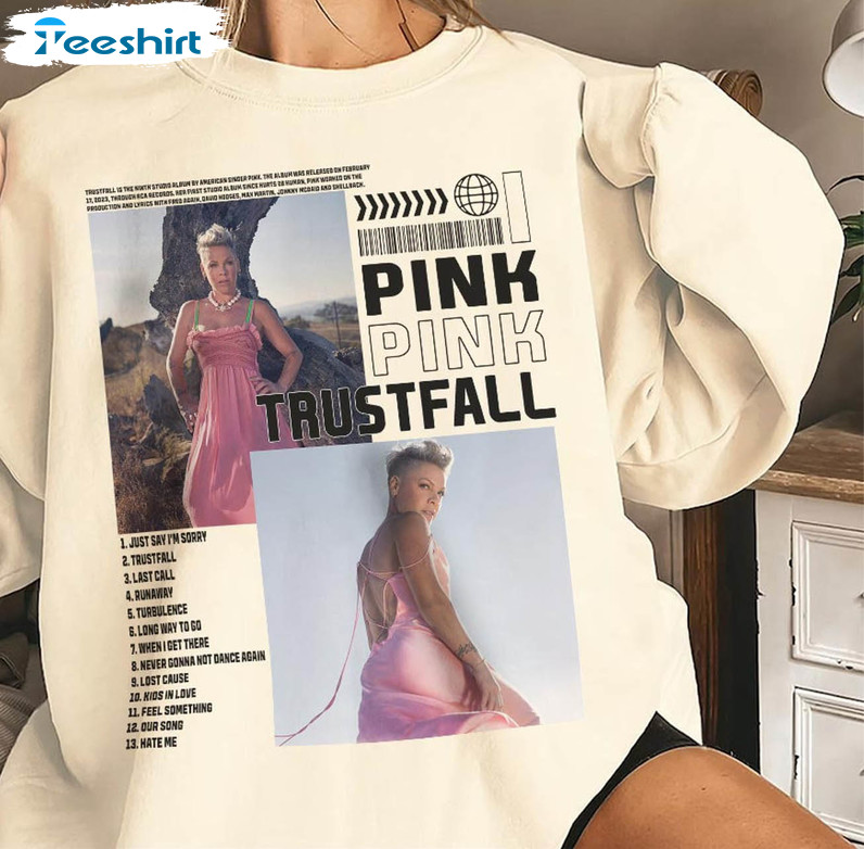 Pink Trustfall New Album Shirt, Vintage Trustfall Tour Sweater Short Sleeve