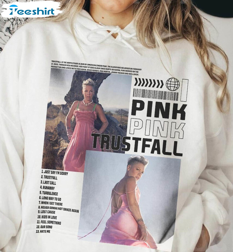 Buy Pink Singer Artist Trustfall Tour Ladies T Shirt Online in