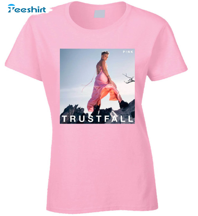 Pink Singer Artist Trustfall Tour Shirt, Trending Music Short Sleeve Sweater