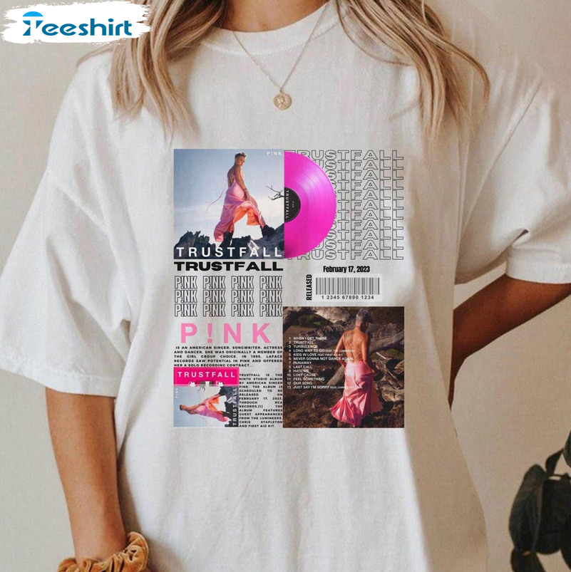 Pink Trust Fall Tour Shirt, Summer Carnival Tour Short Sleeve Crewneck