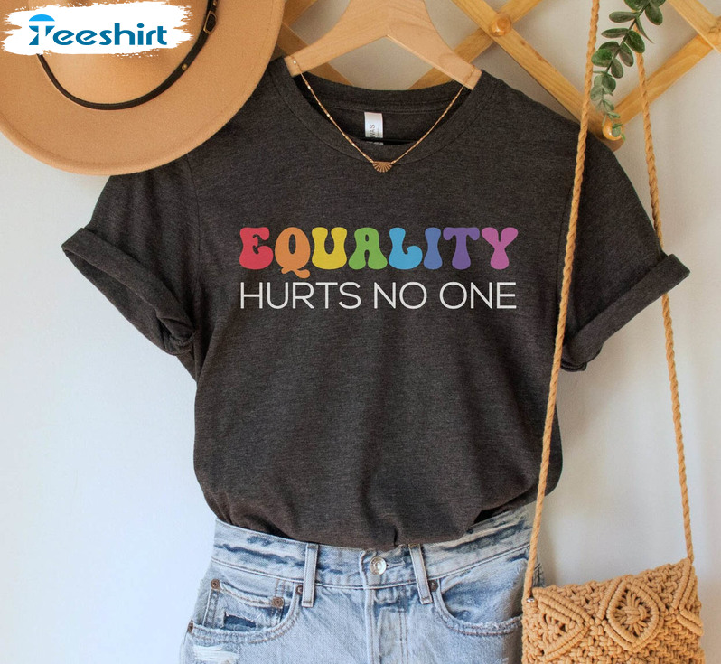 Equality Hurts No One Shirt, Social Justice Lgbtq Rights Top Feminist Unisex Hoodie Crewneck