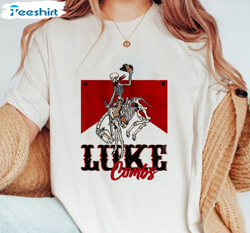 Vintage Luke Combs Shirt, Western Luke Combs Bullhead Tour Short Sleeve Unisex T-shirt