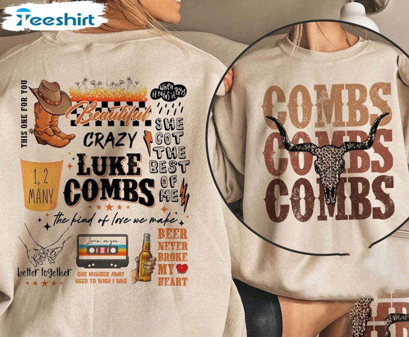 Luke Combs Bullhead World Tour Shirt, Luke Combs Album Unisex Hoodie Short Sleeve