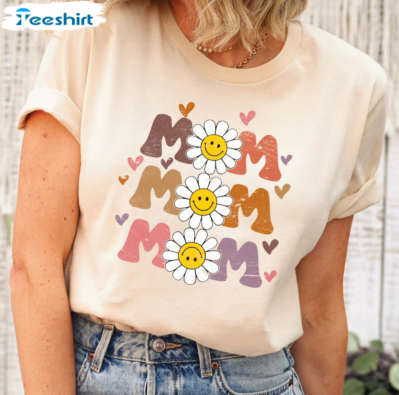 Flowers Mom Shirt , Mom Daisy Mothers Day Short Sleeve Tee Tops