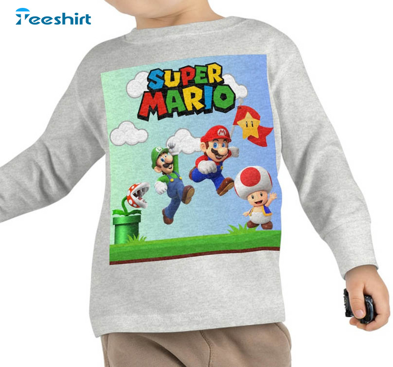 Super Mario Cute Shirt, Yoshi Toad Pirana Plant Toddler Fall Short Sleeve Long Sleeve