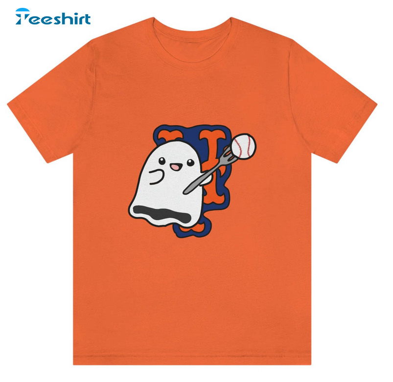 New York Mets Ghost Fork Shirt, Cute Corndoggylol Unisex Hoodie Crewneck