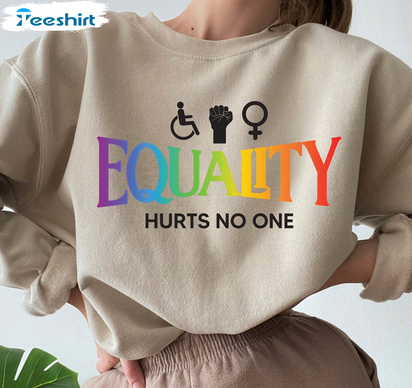 Equality Hurts No One Sweatshirt, Gay Pride Lesbian Rainbow Unisex T-shirt Unisex Hoodie