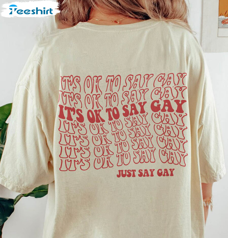 It’s Ok To Say Gay Shirt, Lgbt Support Long Sleeve Unisex T-shirt