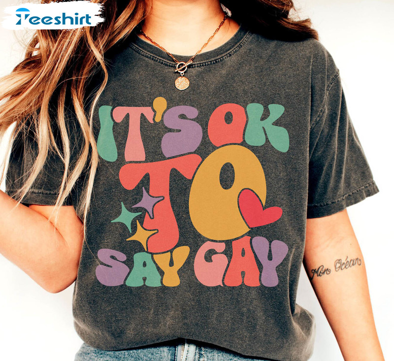 It’s Ok To Say Gay Funny Shirt, Gay Rights Unisex T-shirt Long Sleeve