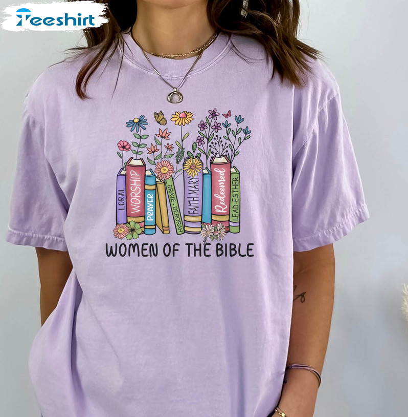 Women Of The Bible Shirt, Christian Religious Short Sleeve Sweatshirt