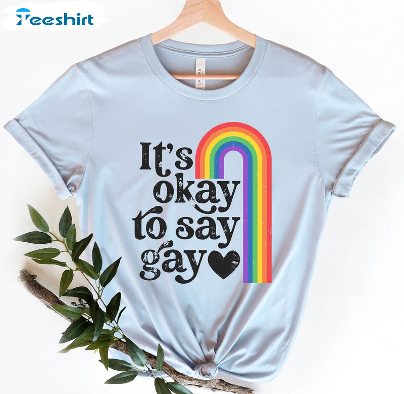 It’s Ok To Say Gay Shirt, Lgbtq Human Rights Tee Tops Unisex T-shirt