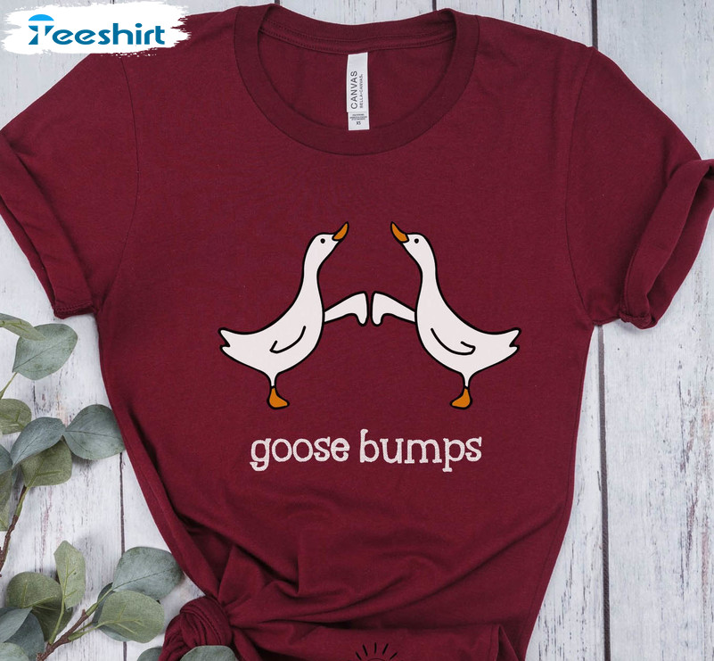 Goose Bumps Funny Goose Shirt, Duck Fist Bump Unisex T-shirt Long Sleeve