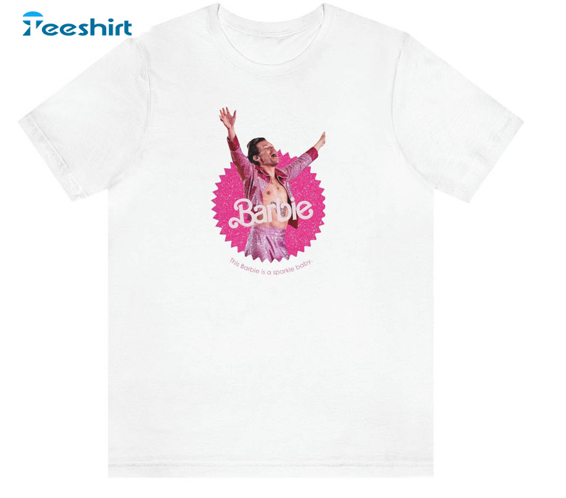 This Barbie Is A Sparkly Shirt, Harry Styles Palm Springs Birthday Barbie Short Sleeve Unisex T-shirt