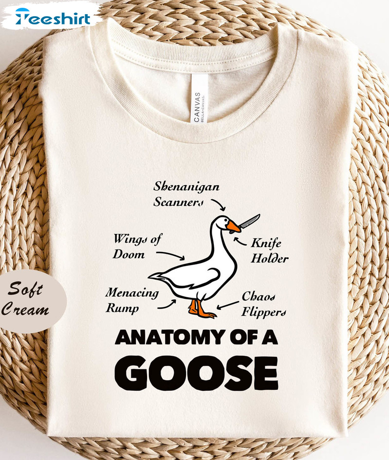 Anatomy Of A Goose Anatomy Of A Goose Shirt, Untitled Goose Game Short Sleeve Unisex Hoodie