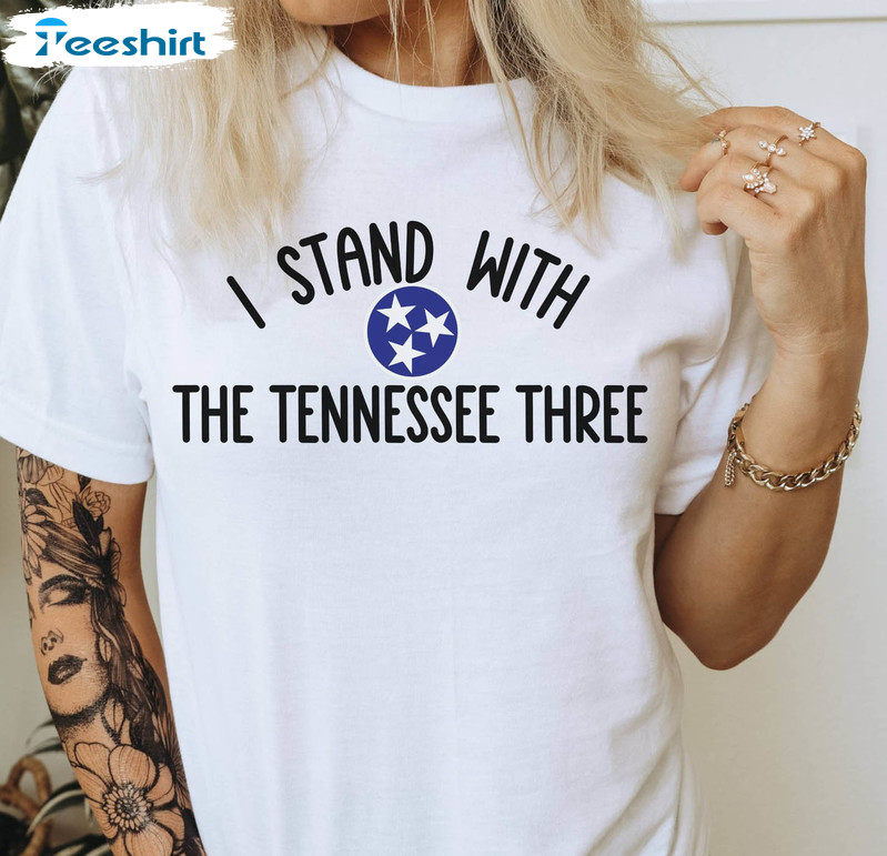 I Stand With The Tennessee Three Shirt, Protect Democracy Fascism Short Sleeve Unisex Hoodie