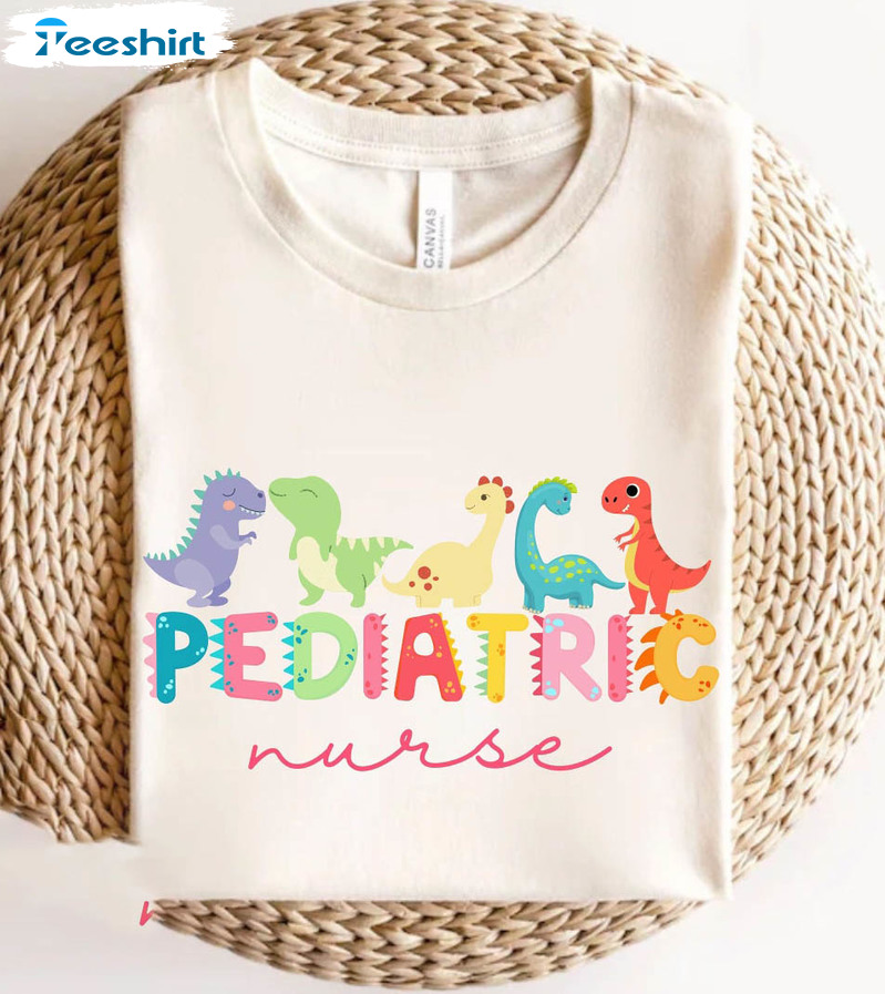 Pediatric Nurse Cute Shirt, Dinosaur Peds Nurse Sweatshirt Unisex T-shirt