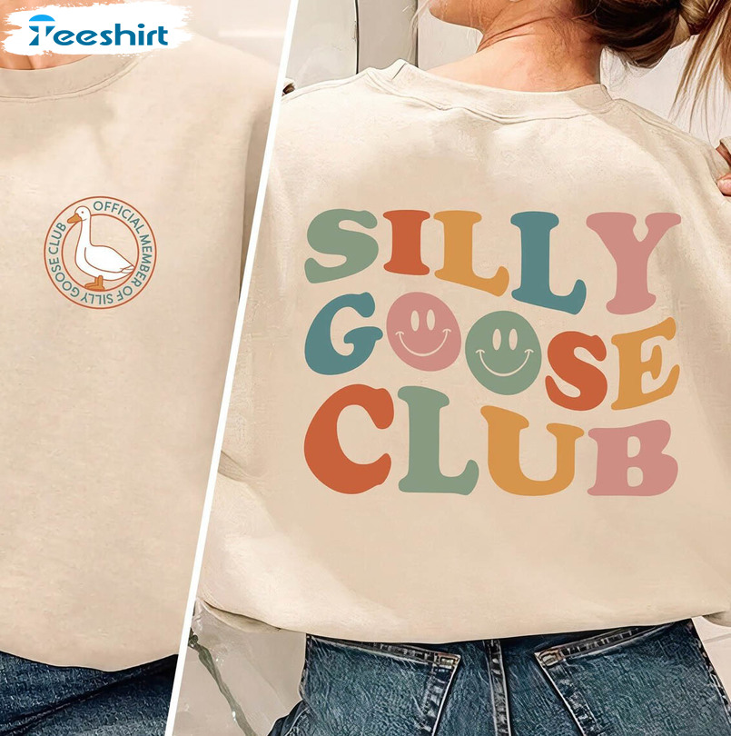 Silly Goose Club Cute Shirt, Funny Goose Short Sleeve Sweatshirt