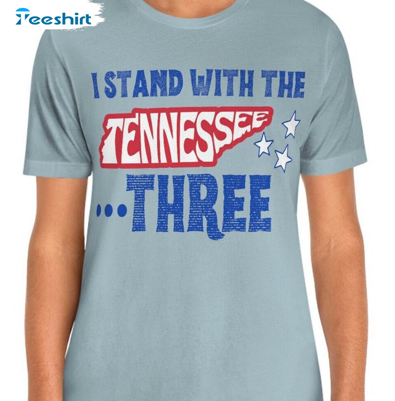 I Stand With The Tennessee 3 Shirt, Dissent Justin Jones Justin Crewneck Sweatshirt