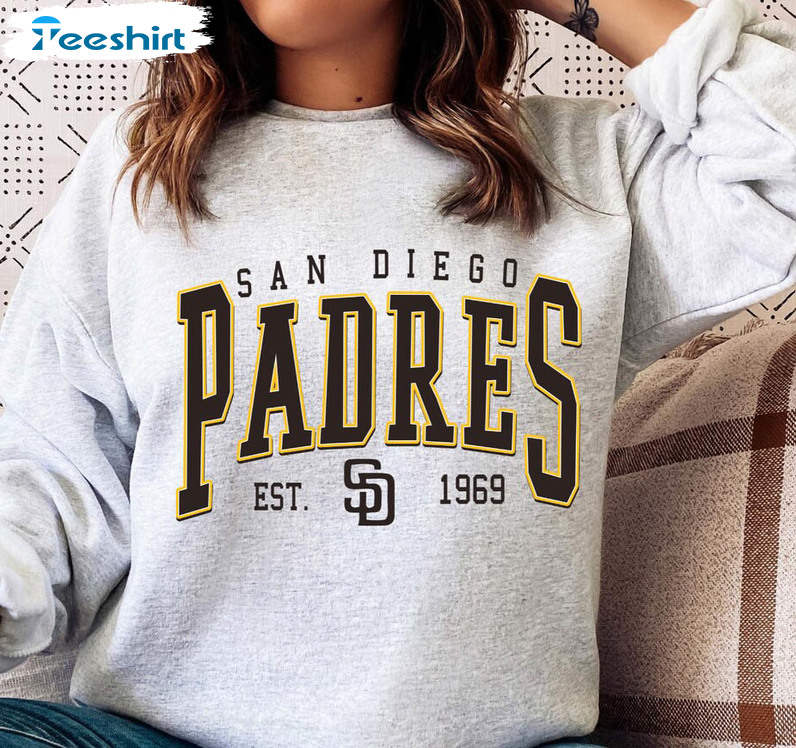 Diego Padres Vintage Sweatshirt - San Diego Baseball Sweater Short Sleeve