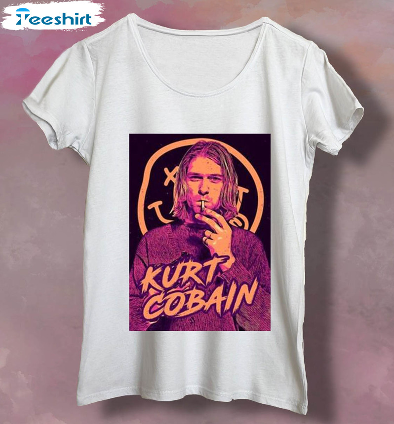 Kurt Cobain Shirt, Nirvana Acoustic Portrait Unisex T-shirt Crewneck