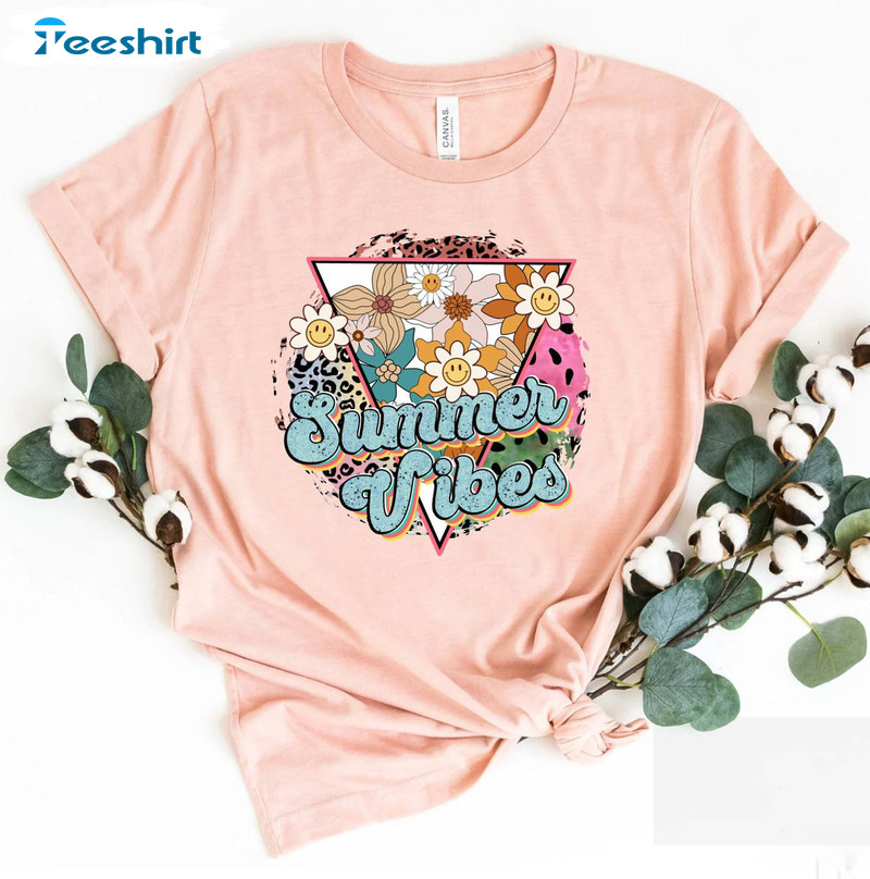 Summer Vibes Trendy Shirt, Vintage Unisex Hoodie Crewneck