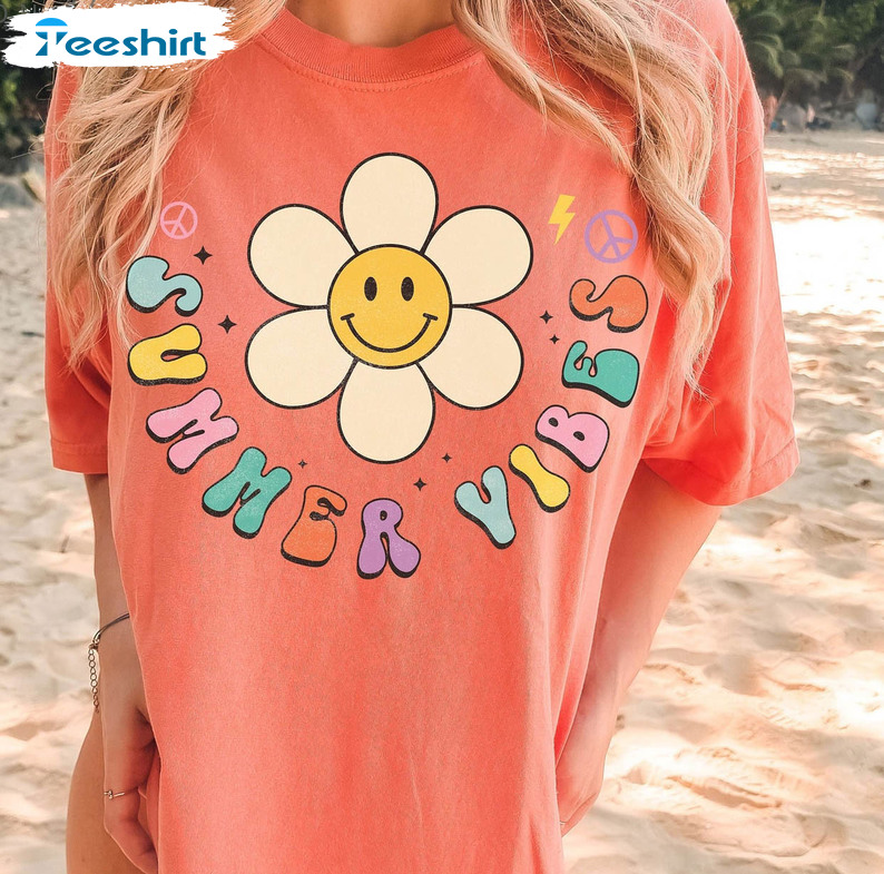 Summer Vibes Shirt, Vacation Beach Unisex T-shirt Crewneck