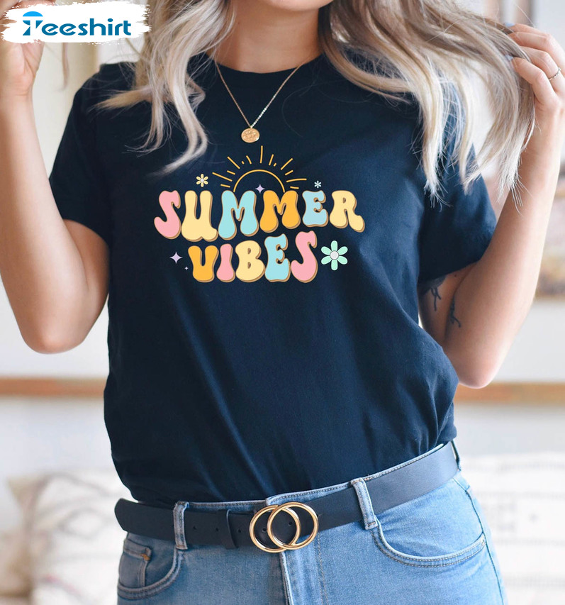 Summer Vibes Cute Shirt, Summer Vacation Unisex Hoodie Long Sleeve