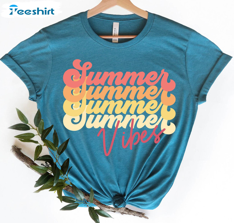 Summer Vibes Funny Shirt, Summer Vacation Long Sleeve Unisex T-shirt
