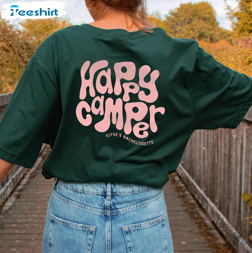 Camp Bach Bachelorette Party Shirt, Happy Camper Short Sleeve Unisex Hoodie