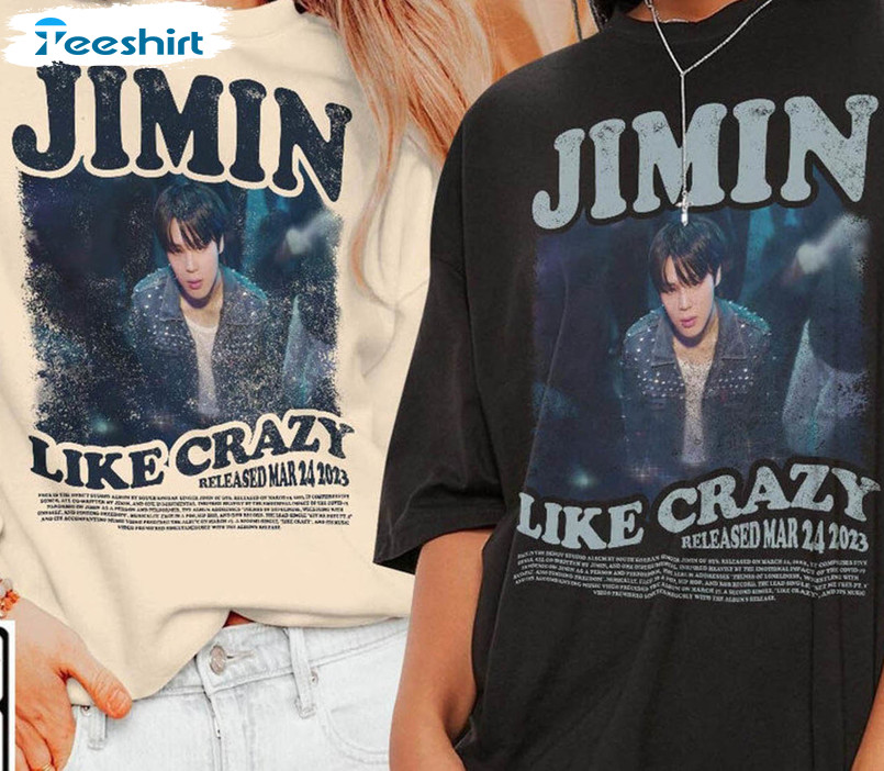 Jimin Kpop Shirt, Like Crazy Album Vintage Tee Tops Short Sleeve