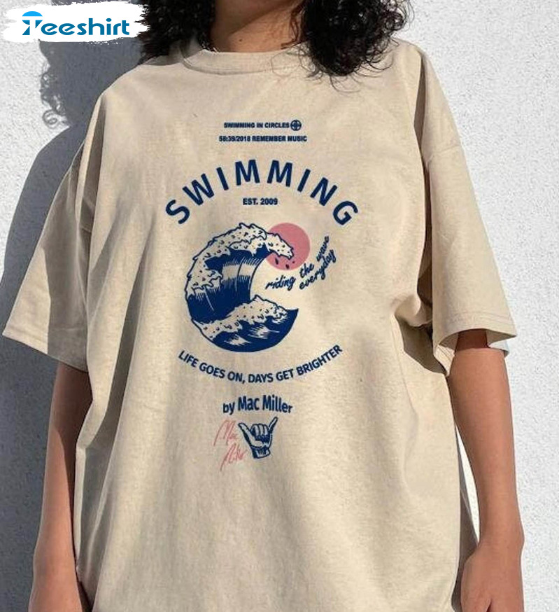 The Swimming In Wave By Mac Shirt, Swimming Crewneck Unisex T-shirt