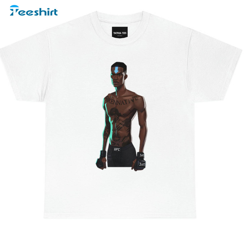 Israel Adesanya Avatar Shirt, The Perfect Blend Of Ufc And Anime Stylebender Long Sleeve Unisex Hoodie